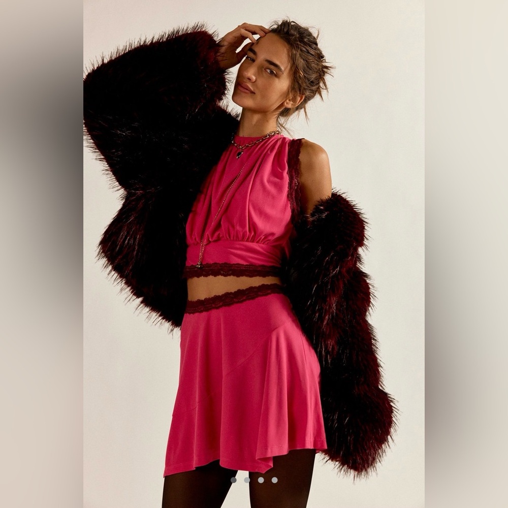 Free People Mundet Mini Skirt Set Granita